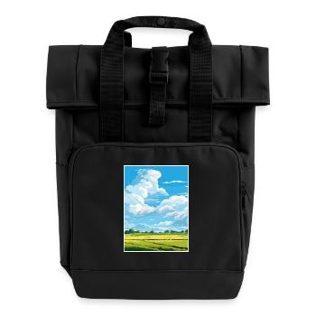 Lincolnshire Wolds Aonb Travel Poster Souvenir WPA - Roll Top Backpack with Two Handles - black - Front