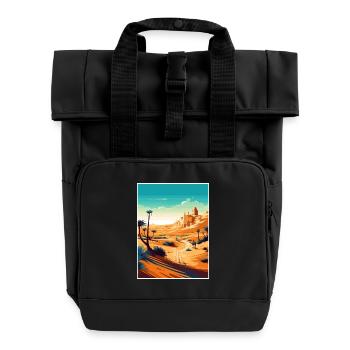 Sahara Désert Afrique Voyage Affiche Souvenir WPA - Sac à dos Roll Top à deux anses - noir - Devant
