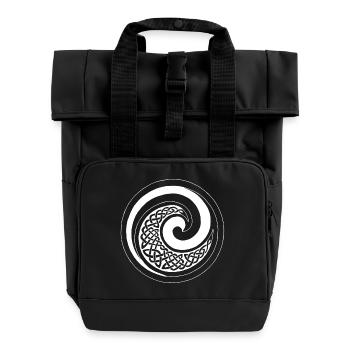 Vague de l'océan blanc - Sac à dos Roll Top à deux anses - noir - Devant