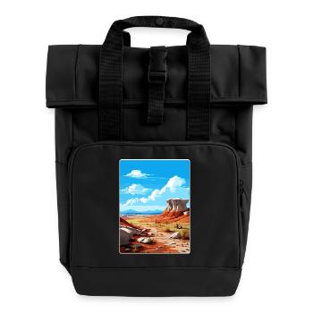 Petrified Forest Nationalpark Arizona Travel Card - Rolltop Rucksack mit zwei Griffen - Schwarz - Vorne