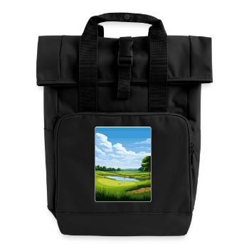 Hazeltine National Golf Club Reiseposterkarte - Rolltop Rucksack mit zwei Griffen - Schwarz - Vorne
