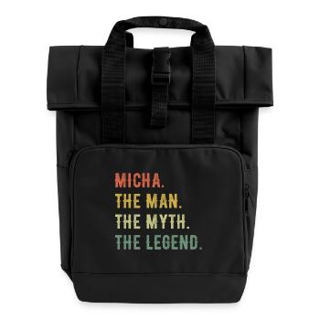 Michael Micha Prénom Forme abrégée Homme Mythe Légende - Sac à dos Roll Top à deux anses - noir - Devant