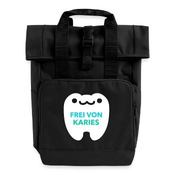 FREE OF TOOTH DECAY - Roll Top Backpack with Two Handles - black - Front