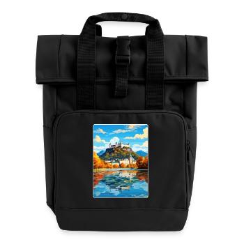 Salzburg Österreich Reiseposter Souvenir Farbe WPA - Rolltop Rucksack mit zwei Griffen - Schwarz - Vorne