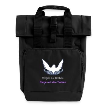 Oubliez les corbeaux, volez avec les pigeons - Sac à dos Roll Top à deux anses - noir - Devant