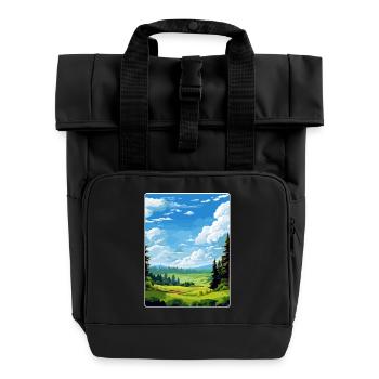 Oberpfalz Deutschland Reiseposter Souvenir - Rolltop Rucksack mit zwei Griffen - Schwarz - Vorne