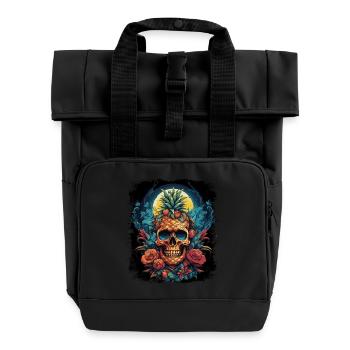 Crâne punk ananas - Sac à dos Roll Top à deux anses - noir - Devant