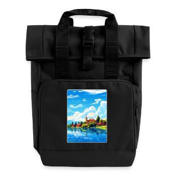 Bodensee Deutschland Europäisches Reiseposter WPA - Rolltop Rucksack mit zwei Griffen - Schwarz - Vorne