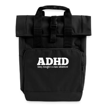 ADHS - Rolltop Rucksack mit zwei Griffen - Schwarz - Vorne