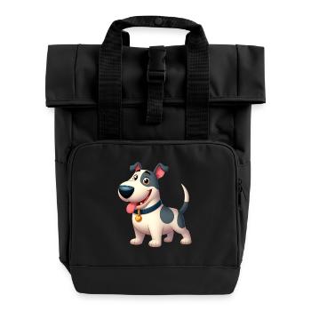 Bull Terrier 3 - Roll Top Backpack with Two Handles - black - Front