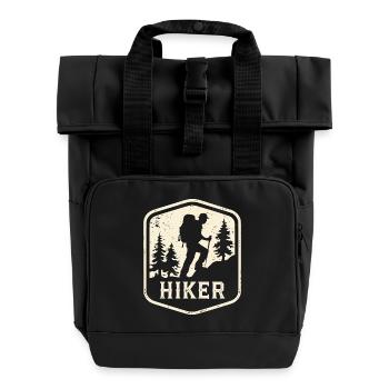 Wanderer - Rolltop Rucksack mit zwei Griffen - Schwarz - Vorne