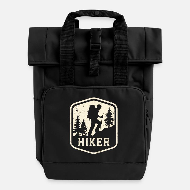 Wanderer - Rolltop Rucksack mit zwei Griffen - Schwarz