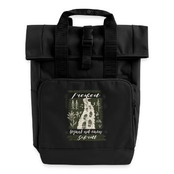 The path is created while walking – Wald Design - Roll Top Backpack with Two Handles - black - Front