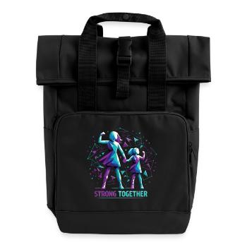 Mère Et Fille Ensemble Géométrie Forte Gesche - Sac à dos Roll Top à deux anses - noir - Devant