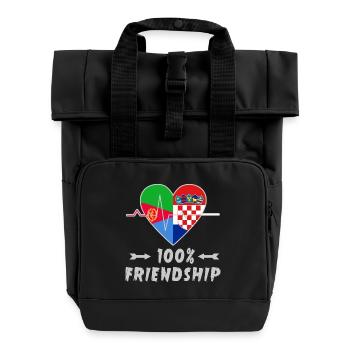 Eritrea and Croatia 100% friendship - Roll Top Backpack with Two Handles - black - Front
