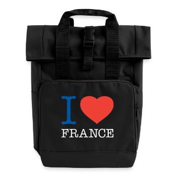 I LOVE FRANCE - Roll Top Backpack with Two Handles - black - Front