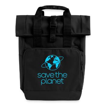Save the Planet Erde Umweltaktivisten - Rolltop Rucksack mit zwei Griffen - Schwarz - Vorne