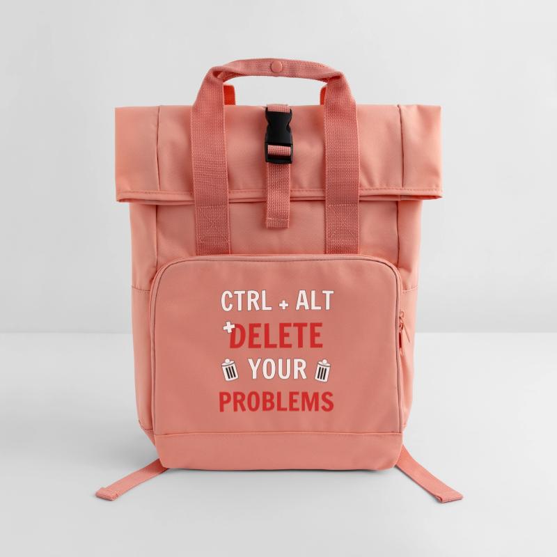 Ctrl + Alt + delete your problems programmierer Rolltop Rucksack mit zwei Griffen