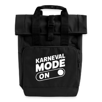 Karneval Mode On Fasching Fasnet - Rolltop Rucksack mit zwei Griffen - Schwarz - Vorne
