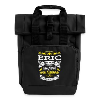 ÉRIC UN NOM UNE FIERTÉ AUCUN RIVAL - Sac à dos Roll Top à deux anses - noir - Devant