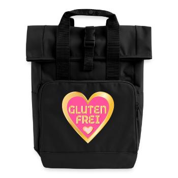 GLUTENFREI ZÖLIAKIE DÜNNDARM - Rolltop Rucksack mit zwei Griffen - Schwarz - Vorne