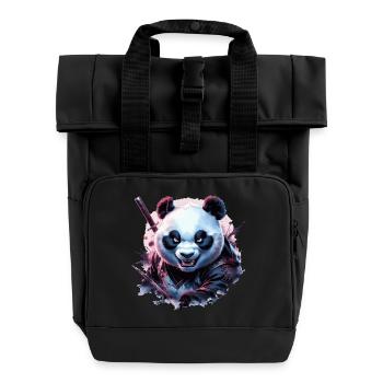Panda ninja maléfique - Sac à dos Roll Top à deux anses - noir - Devant