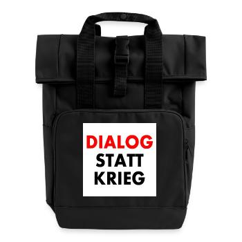 dialog statt krieg - Rolltop Rucksack mit zwei Griffen - Schwarz - Vorne