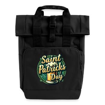 Saint Patrick`s Day Beer - Rolltop Rucksack mit zwei Griffen - Schwarz - Vorne