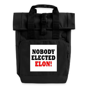 nobody elected elon - Rolltop Rucksack mit zwei Griffen - Schwarz - Vorne