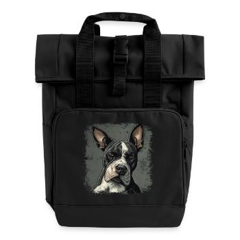 Bull terrier - Sac à dos Roll Top à deux anses - noir - Devant