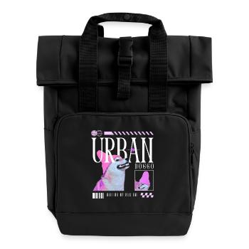 Urban Doggo – streetwear on four paws - Roll Top Backpack with Two Handles - black - Front