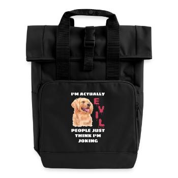 Vilain Golden Retriever - Sac à dos Roll Top à deux anses - noir - Devant