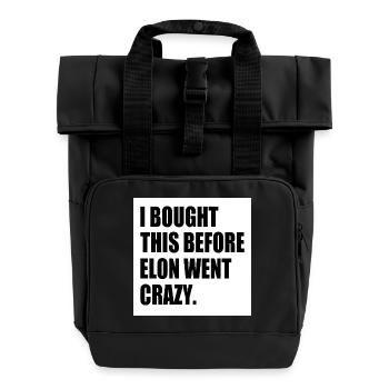 i bought this before elon went crazy - Rolltop Rucksack mit zwei Griffen - Schwarz - Vorne