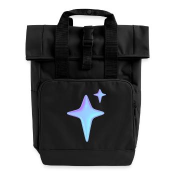 Holographic Sparkle Aesthetic - Rolltop Rucksack mit zwei Griffen - Schwarz - Vorne