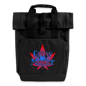 Grow Master - Cannabis - Marijuana - Marihuana - Rolltop Rucksack mit zwei Griffen - Schwarz - Vorne
