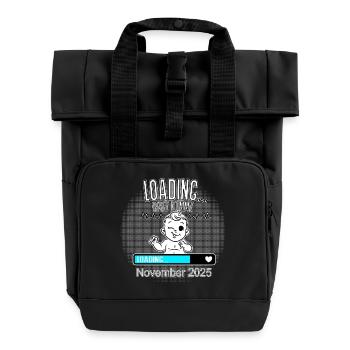 Baby lädt… Ankunft: november 2025 - Rolltop Rucksack mit zwei Griffen - Schwarz - Vorne