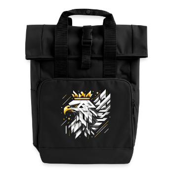 Poland White Eagle Flag Flag Geometry Gift - Roll Top Backpack with Two Handles - black - Front