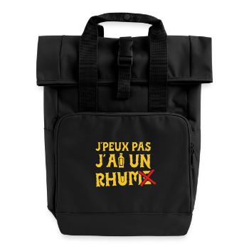 J'PEUX PAS J'AI UN RHUM ! - Sac à dos Roll Top à deux anses - noir - Devant