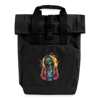Cooles Alien - Rolltop Rucksack mit zwei Griffen - Schwarz - Vorne