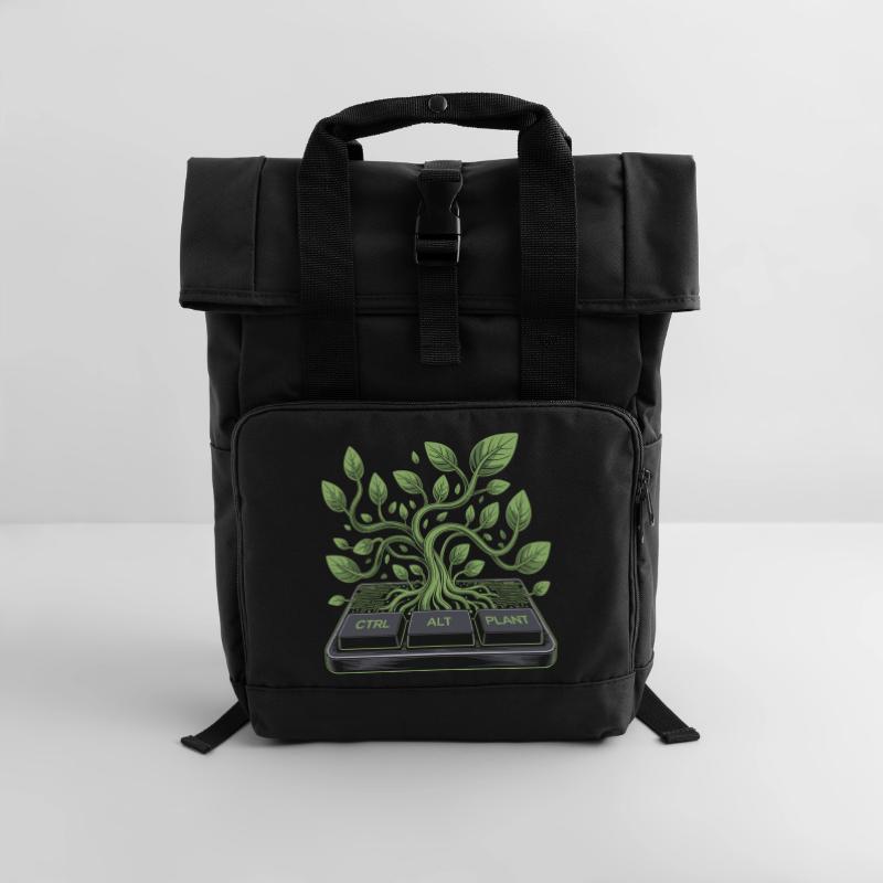 ctrl alt plant Garten Design Rolltop Rucksack mit zwei Griffen