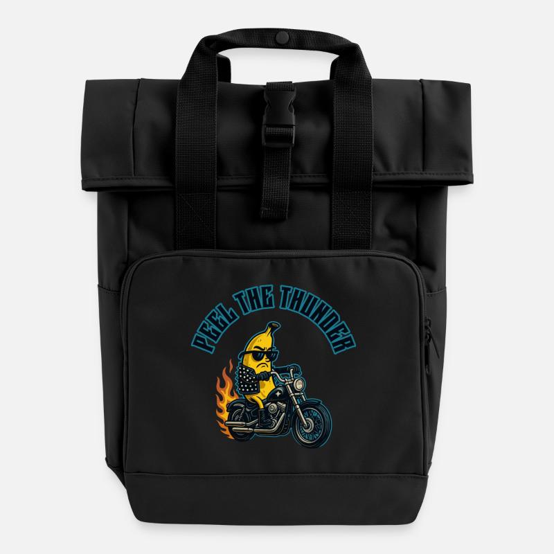 Bananenbiker - Rolltop Rucksack mit zwei Griffen - Schwarz