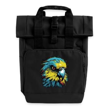Perruche ondulée - Sac à dos Roll Top à deux anses - noir - Devant