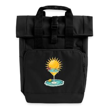 Summer Cocktail Vibes – Tropischer Drink mit Sonne - Rolltop Rucksack mit zwei Griffen - Schwarz - Vorne