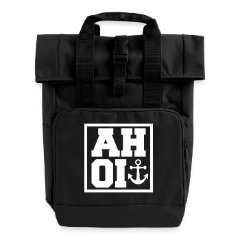 Ahoi Matrose - Rolltop Rucksack mit zwei Griffen - Schwarz - Vorne