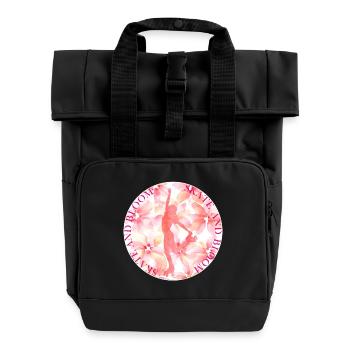 SKATE AND BLOOM - Rolltop Rucksack mit zwei Griffen - Schwarz - Vorne