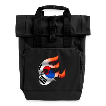 Drapeau coréen - Corée - Ninja - Sac à dos Roll Top à deux anses - noir - Devant