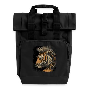 Tigerpunk - Roll Top Backpack with Two Handles - black - Front
