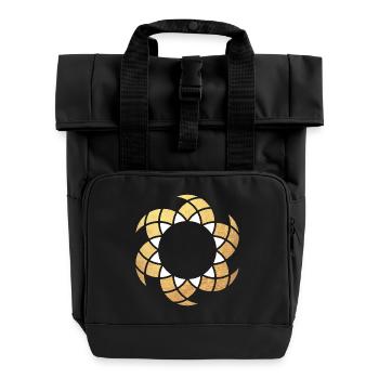 Yoga Sun Gold Ornament Mandala Exclusive Namaste - Roll Top Backpack with Two Handles - black - Front