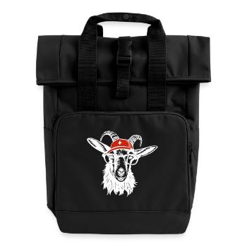 Billy bouc blanc - Sac à dos Roll Top à deux anses - noir - Devant