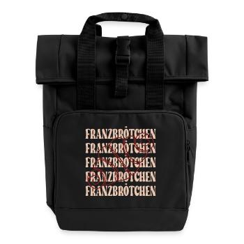 SCHRIFTZUG FRANZBRÖTCHEN GEBÄCK HAMBURG - Rolltop Rucksack mit zwei Griffen - Schwarz - Vorne